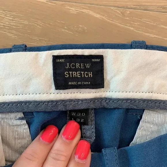 J Crew Men’s Blue Khaki Pants Golf Preppy Nice Dress Business Casual Size 30 - Picture 3 of 8